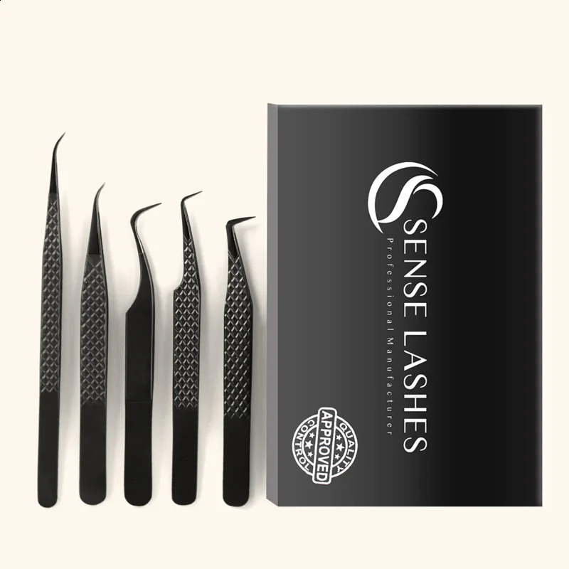 SENSE LASHES Fiber Tip Anti-slip Eyelash Tweezer Volume Isolation Precision Lash Tweezer Eyebrow Tweezer Makeup Tools 250422