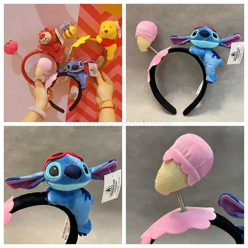 Disney Doll Hairband Sewing Loso Little Bear Cartoon 3D Doll Headwear Plush Face Wash Hairband Girl Surprise Gift X250425