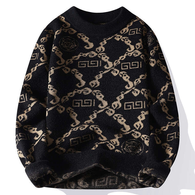 Sli Casual round Ne Knitwear for Men Trendy Versatile Comfortable Polyester Long Sve Sweater Autumn Faion Clothes