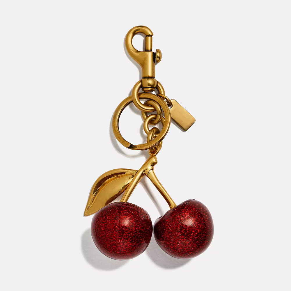 Bag Charm resin Brass Red Cherry Apple metal Maple Brass Key Chain Wallet Keychains Keyring Designer Keychain Luxury women Bag Charms with box