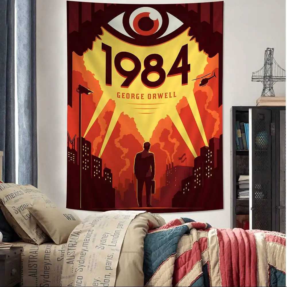 1984 George Orwell Movie Cartoon Tapestry Home Decoration hippie bohemian decoration divination Home DecorM251125