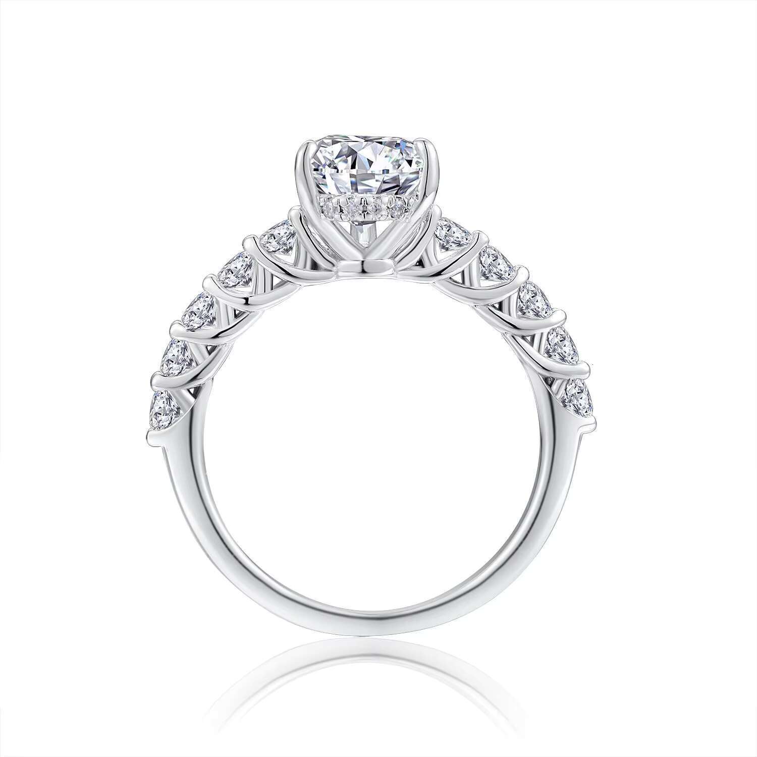 De 3CT Water Drop Moissanite Ring VVS1 Pear Shape Full Moissanite Ring 7*11mm D Color Pear Moissanite Women Rings
