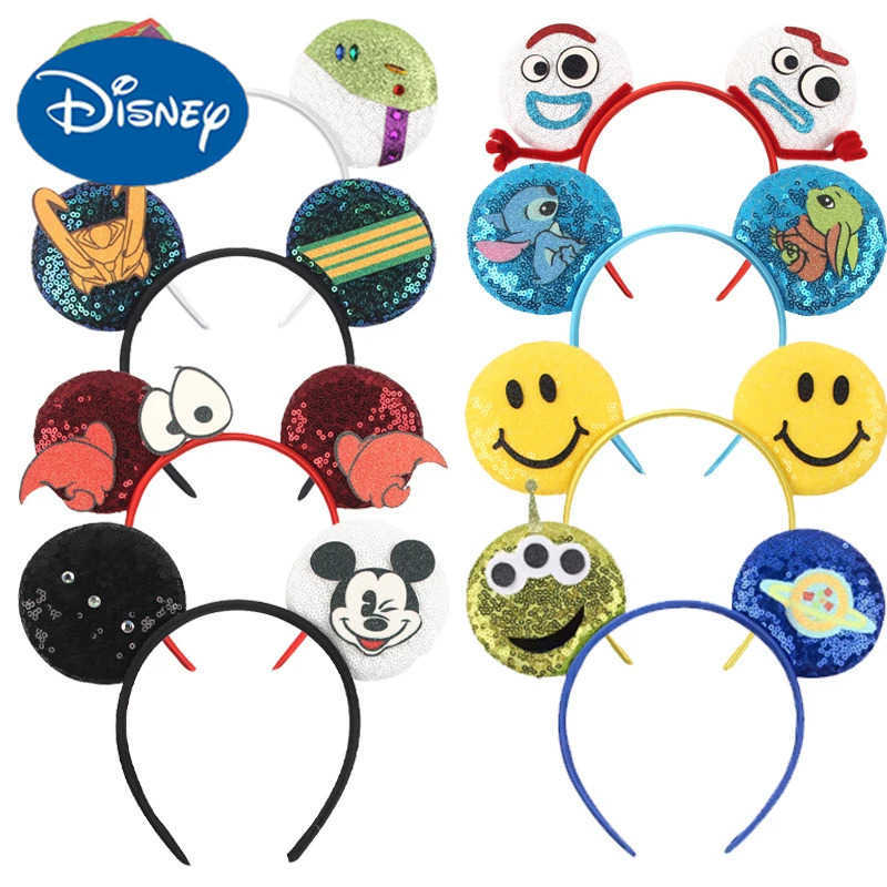 Disney Festival Party Role Playing Mouse Ear Headband 3.3 Ears Sparkling Hair Boy Bow Free DIY Cartoon Hair Accessories X250425