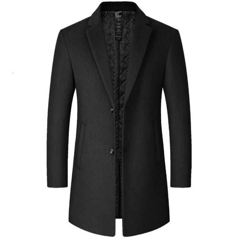Trench Coat Men Brand Autumn and Winter New Solid Color Long Woolen Coat for Men Business Casual Windbreaker Men ClothingT251125
