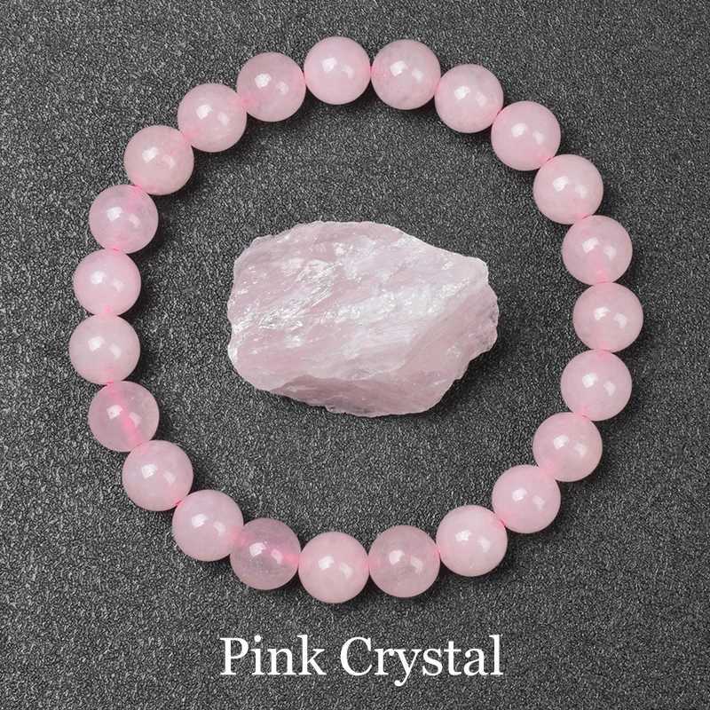 Natural Pink Crystal Bead Bracelet Real Rose Quartzs Natural Stone 6mm 8mm Round Beads Bracelet Women Men Energy Healing Jewelry J251125