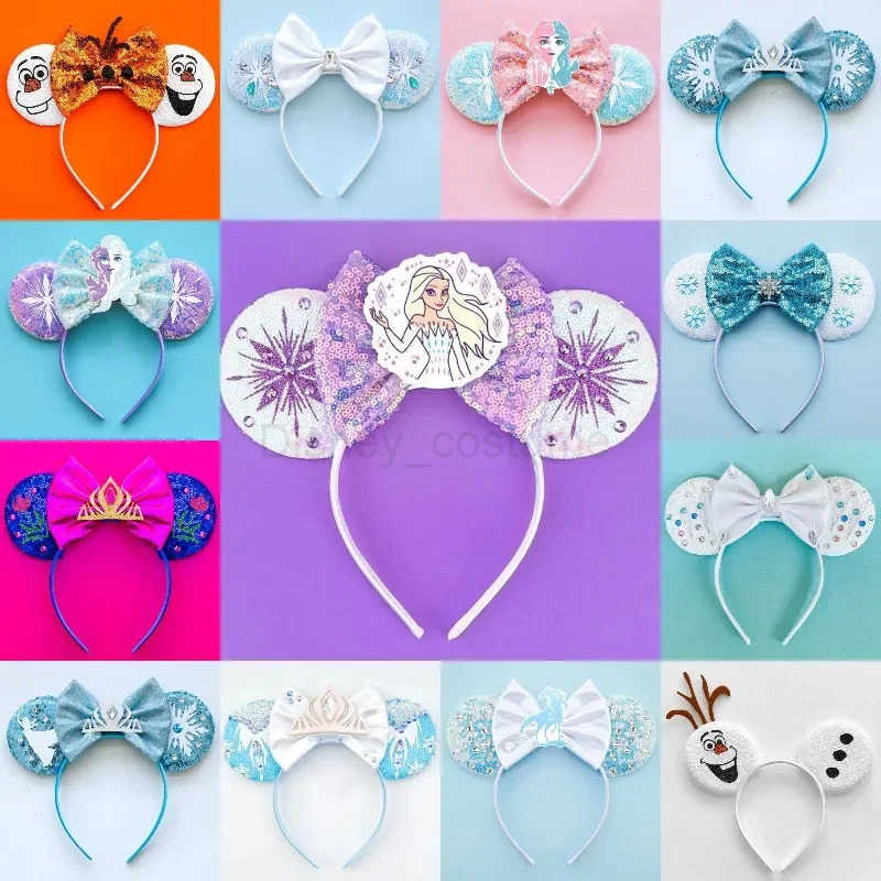 Disney Sleeping Beauty Ears Princess Aurora Headband Women Briar Rose Hairbands Girl Sequeins Bow Hair Accessories Kids Love Gift X250425