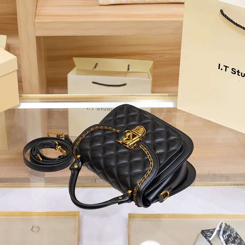 Women's Handbag Designer Brand Genuine Leather Dia Grid Portable Small Square 2024 New High-End Feeling Crossbody Bag