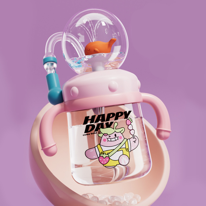 Water fountain Cup / Kids' Sippy Cup with Straw/Whale Straw cup/baby drinking cup