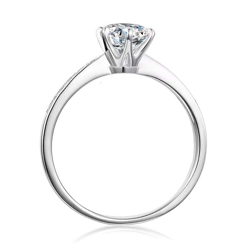 AISMI Wholesale Premium 3.0 Ct Womens Engagement Ring Custom-made S925 Silver Platinum Plated With Round Moissanite Diamond