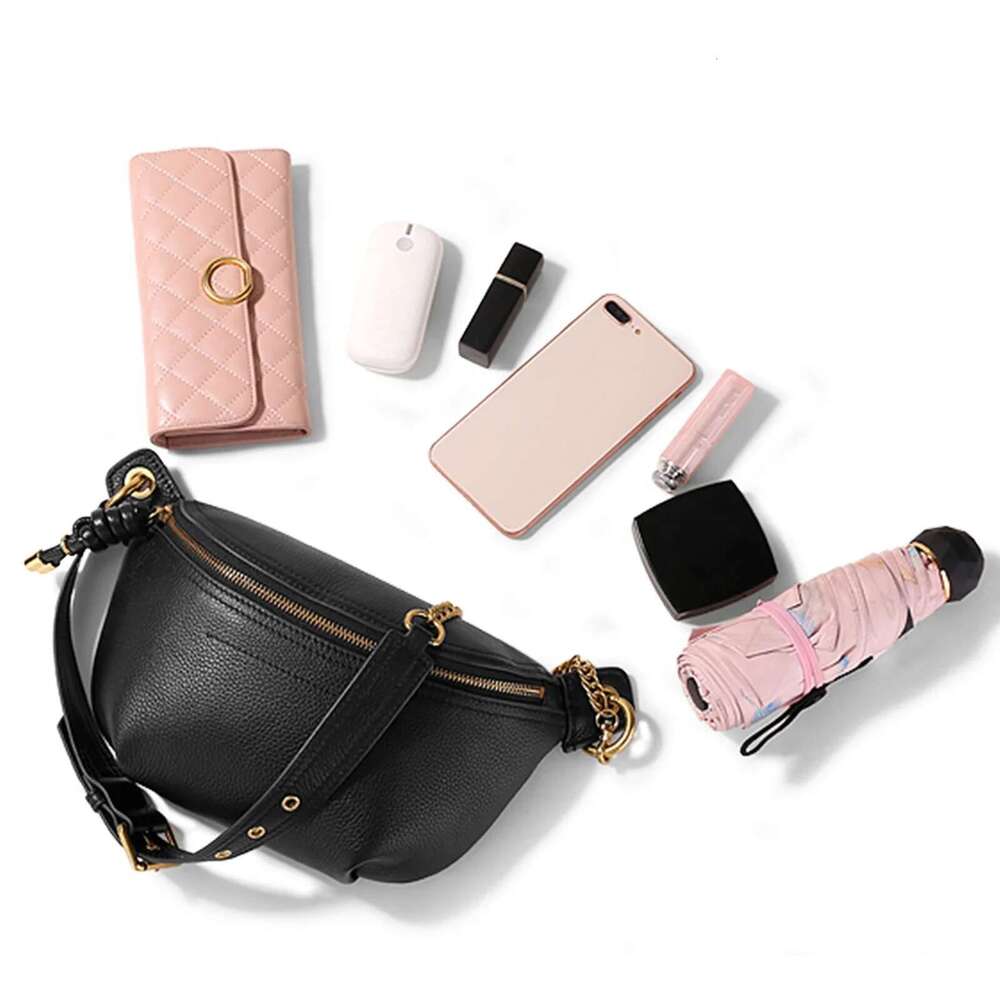 ITAMOOD Genuine Leather Waist Packs For Women Fashion Fanny Pack Belt Designer Trendy Crossbody Bag