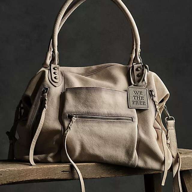 American FREE PEOPLE Vintage Sea Salt White Handbag Shoulder Motorcycle Crossbody Bag