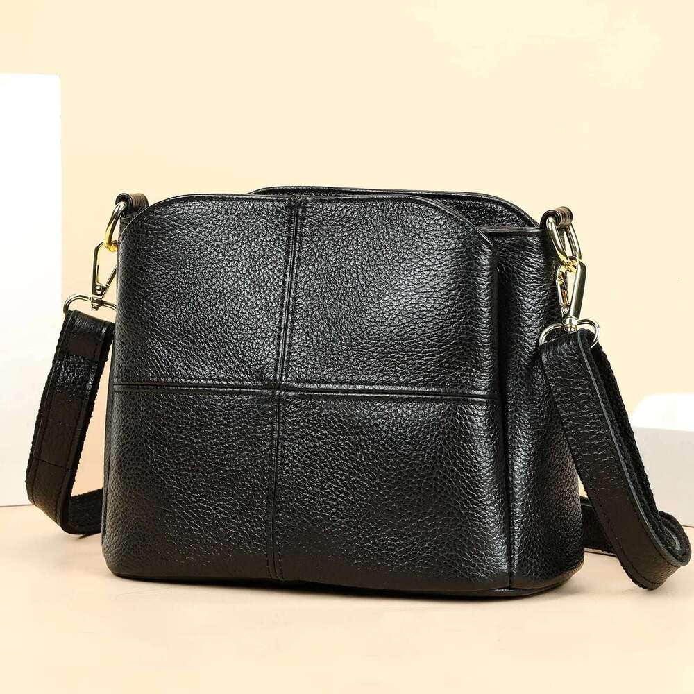 Genuine Leather Women Underarm Versatile Shoulder Handbag Cowhide Female Crossbody Bag