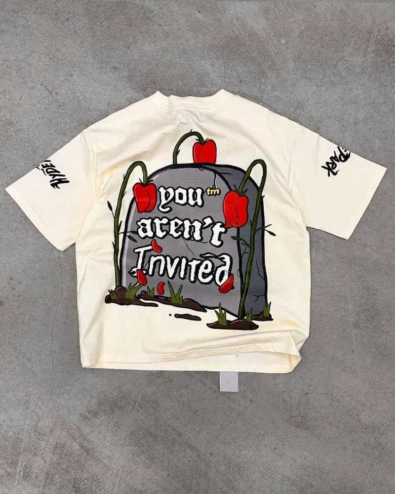 Summer fashion animation printing super large short sleeved T-shirt mens Gothic American street fashion brand loose casual top women W250425