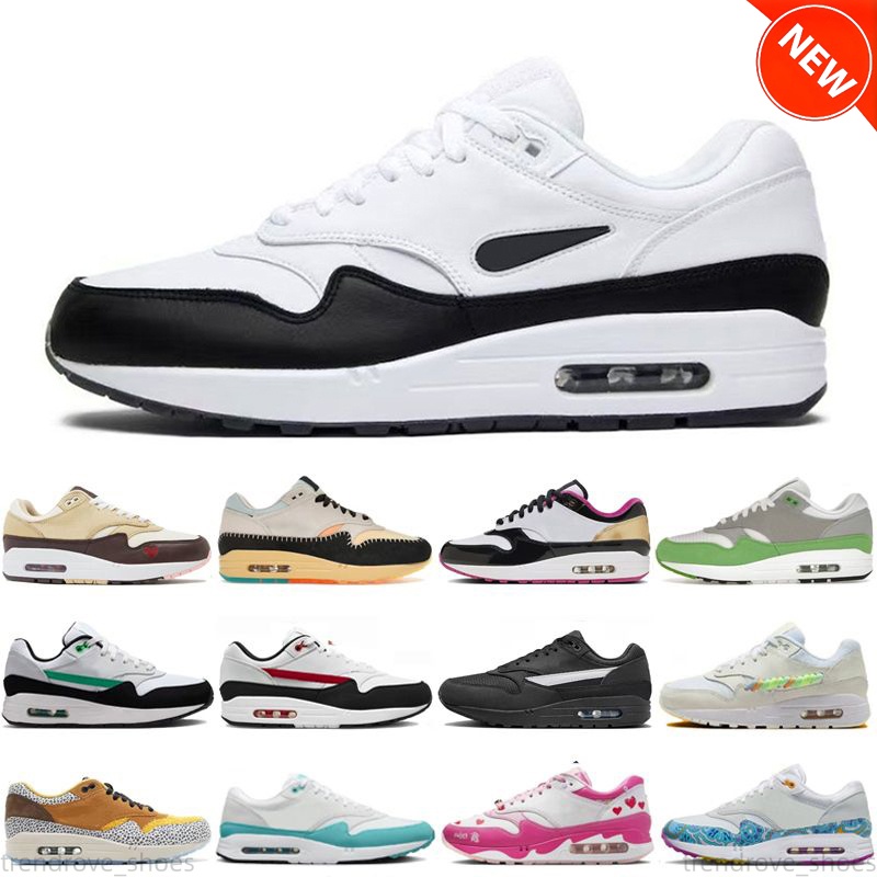 Designer 1 87 Running Shoes Men Women 87S Runner sneakers White Black Royal Blue Green Anthracite Bone Wild Violet Psychic Pink trainers sneakers outdoor sports 36-45