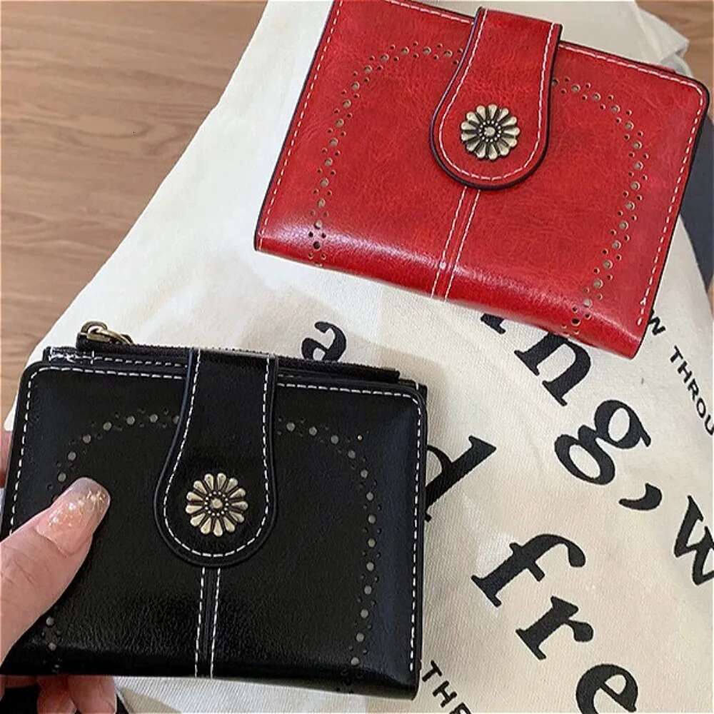 PU Leather Female Long Wallet Gold Hollow Leaves Pouch Handbag For Women Coin Purse Card Holders Clutch