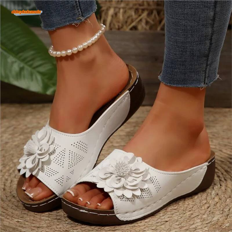 Summer Elegant Shoes Woman Slides Ladies Wedge Sandals For Women Casual Footwear Slipper Female ddmykukumalu