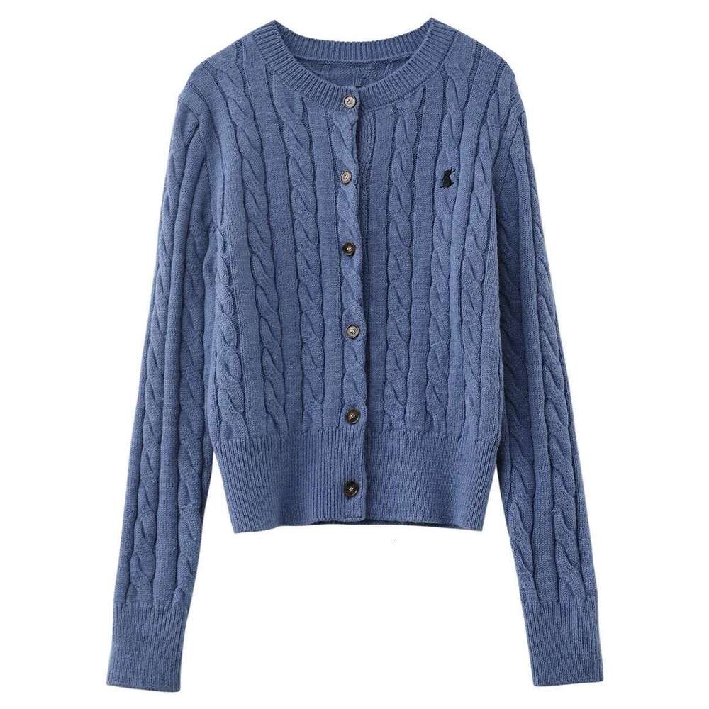 CHIC VEN Korean Women Cardigan Loose Solid Embroidery Twists Knitting Sweaters Round Neck Pullover Autumn Winter 2024