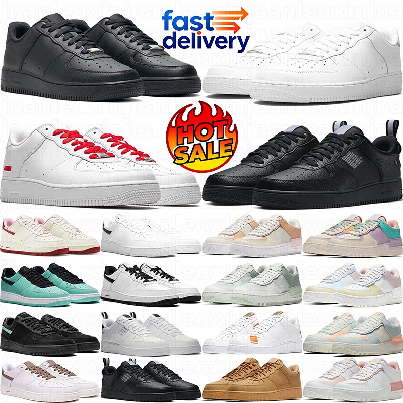 Free shipping designer shoes casual mens trainer 1 low women sneakers white black grey pink tennis sneakers walking shoe