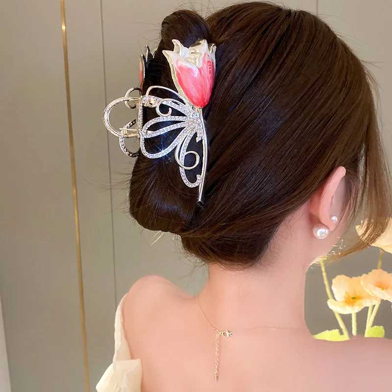 New Sweet Flower Durian Hair Clip Ponytail Hair Clip Shark Clip Girl Hair ClipT250425
