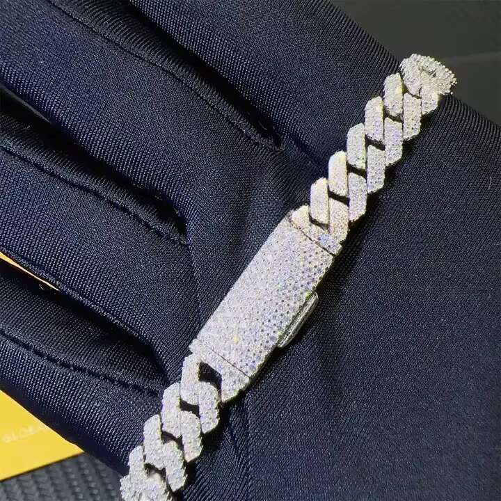 8MM VVS Moissanite Necklace with 925silver Necklace Custom Sized Cuban Chain Hip Hop Style Chain
