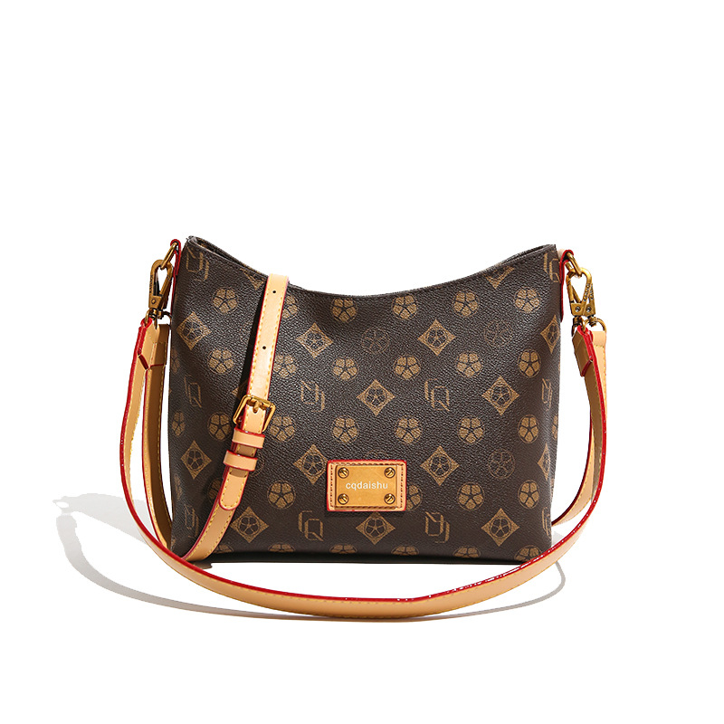 Ladies crossbody bag, large capacity commuter hand shoulder bag, fashionable casual luxury bag, women's shoulder bag, classic retro letter bag, l
