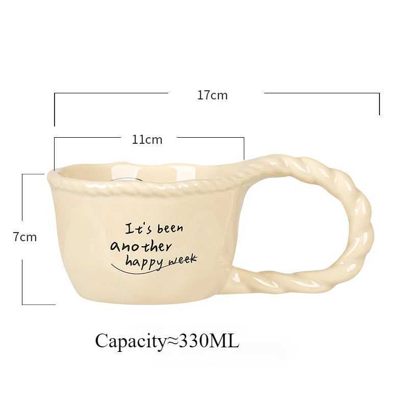 Creative Design Ceramic Mug Milk Coffee Cup Home Office Drinking Cup Simple Style Mugs Gift for Girls Y251125