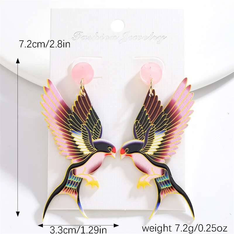 Trendy Acrylic Bird Dangle Earrings For Women Long Swallow Designer Drop Earring Party Girls Gift Fashion Cute Ear Jewelry