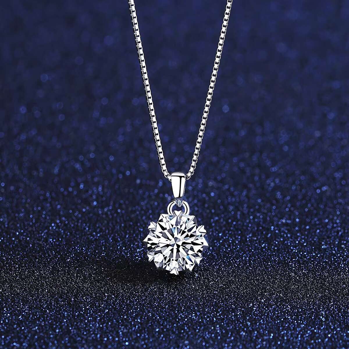 CZCITY Moissanite 1ct Diamond Pendant Necklace 925 Sterling Silver Necklace Heart ClawMoissanite Jewelry