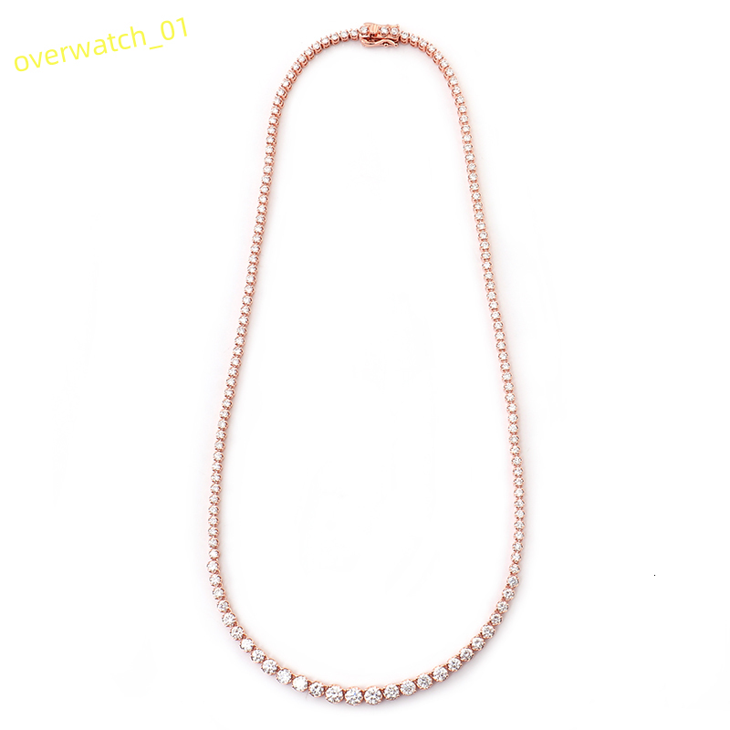 Fine Jewelry Choker Necklaces Luxury Custom 14k Solid Gold Shining VVS Gradient Size Moissanite Diamond Tennis Chain