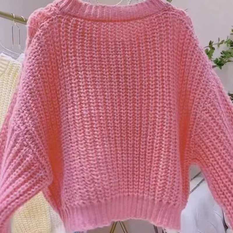 Autumn and Winter New Sweet Round Neck Single-breasted Womens Sweater Cardigan Long-sleeved Casual Top Fashion Womens ClothingT251125