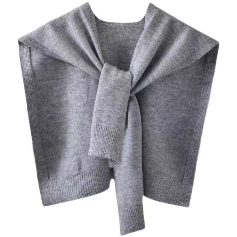 K1024 Solid color shawl for women outerwear 2025 new spring and autumn striped knitted small shawl thin style with sweater shirt scarf