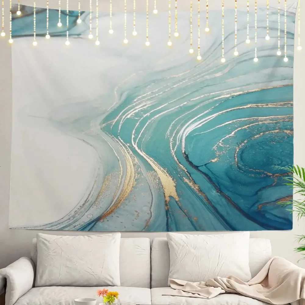 Green Black Marble TapestryNatural Luxury Beautiful Swirls Agate Wall Art Hanging Decoration Dorm Room Bedroom Home Living RoomM251125