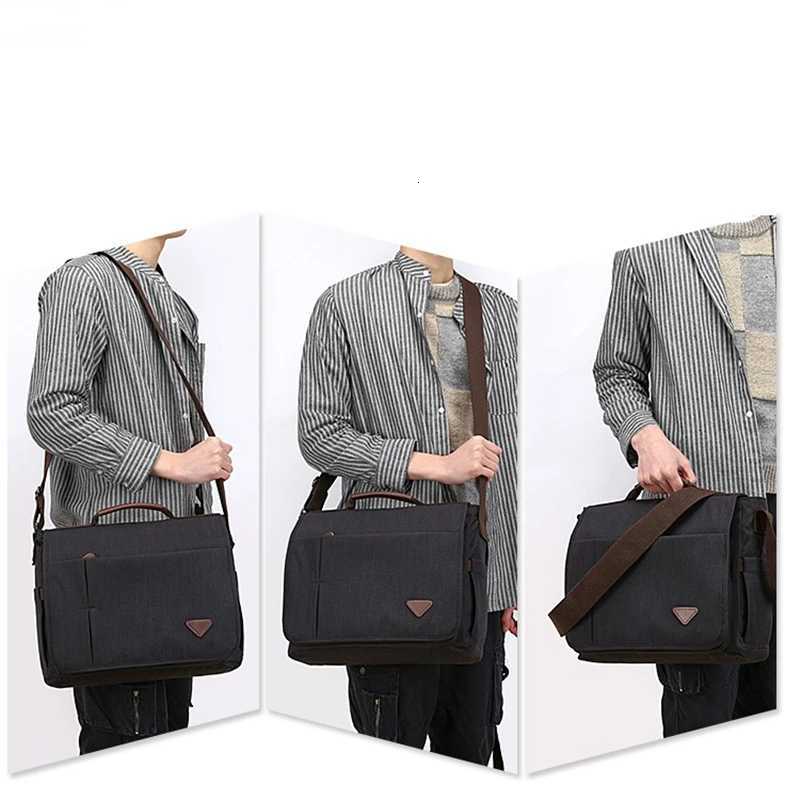 Nesitu Black Green Grey Blue Brown Khaki A4 14 156 inch Laptop Executive Men Briefcase Handbag Shoulder Messenger Bag M1055T251125