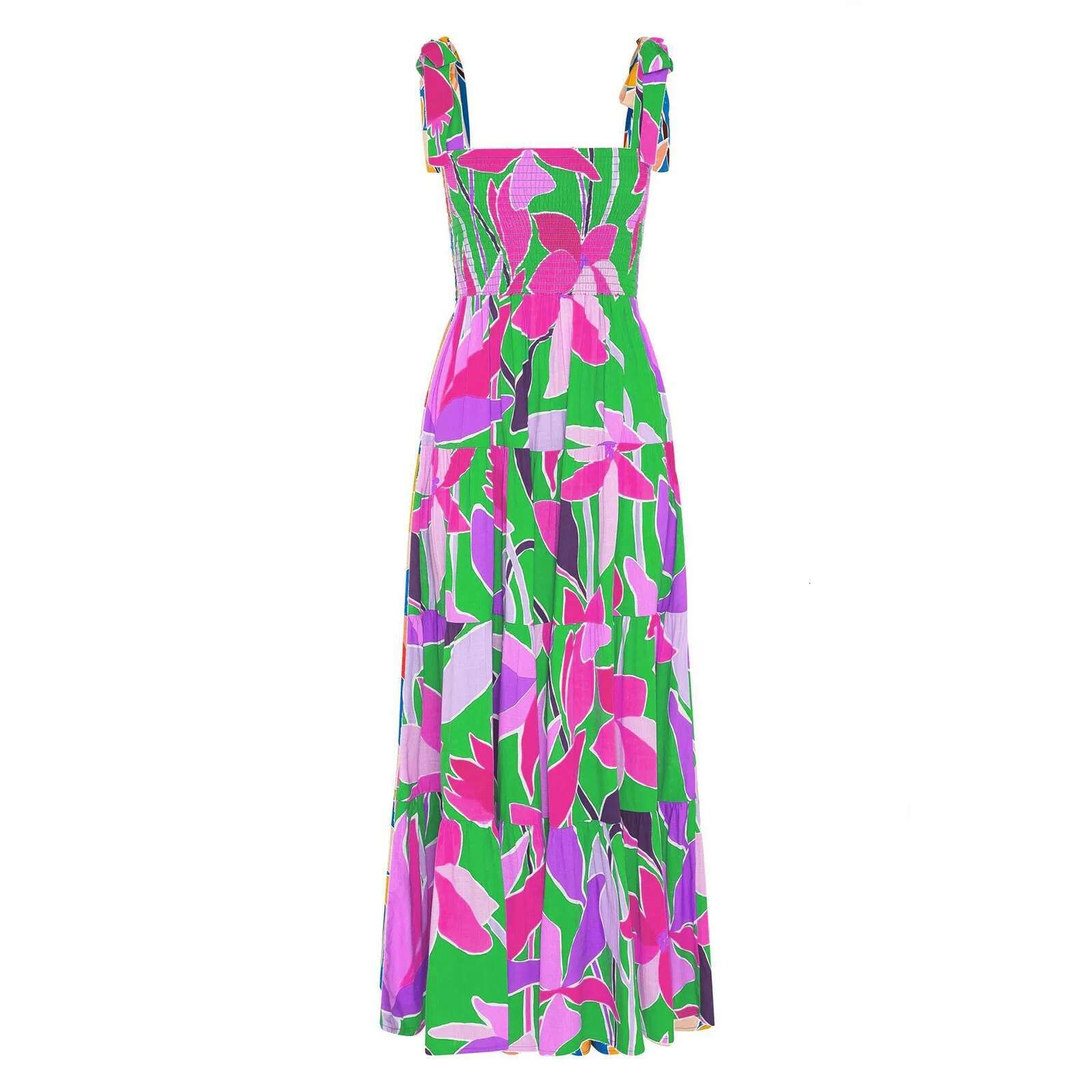 Dongdumaoyi New Summer Women Boho Midi Dresses Fashion Print Spaghetti Strap Sexy Sleeveless Holiday Beach Dress Female Party Vestidos