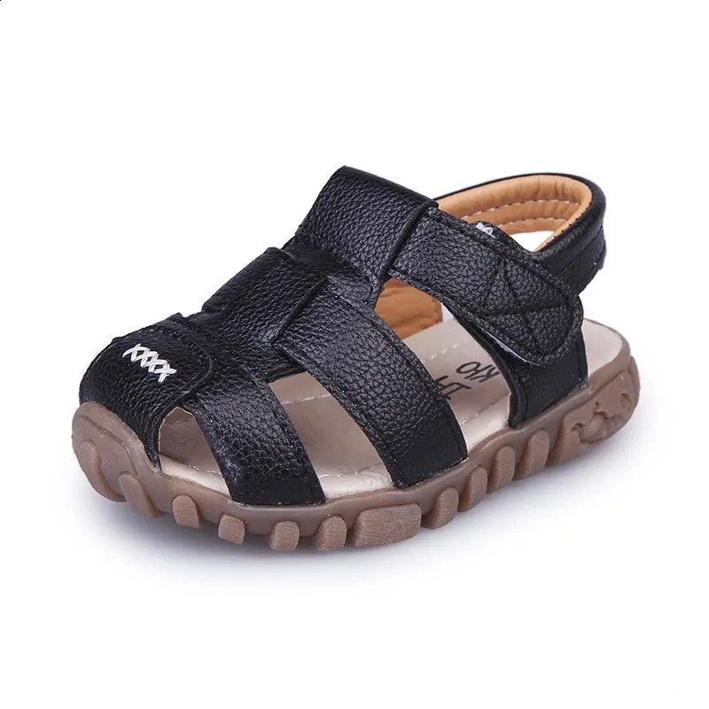 Childrens Beach Sandals Summer Baby Shoes Soft Leather Bottom Anti slip Closed Toe Safety Shoes Childrens Sandals 250424
