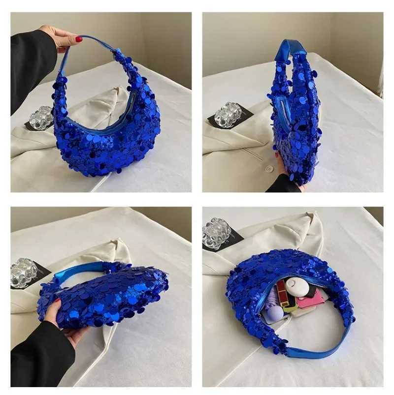 Sparkling sequins womens evening bag luxury designer shoulder bag womens retro lingerie cloud bag W250421