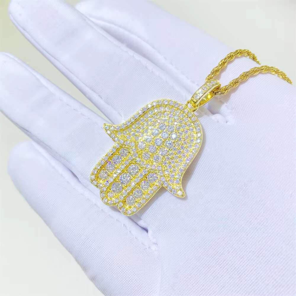 Hot Sale Fashion Gemstone Fine Jewelry Pendants Charms Moissanite Hip Hop Gold Pendants