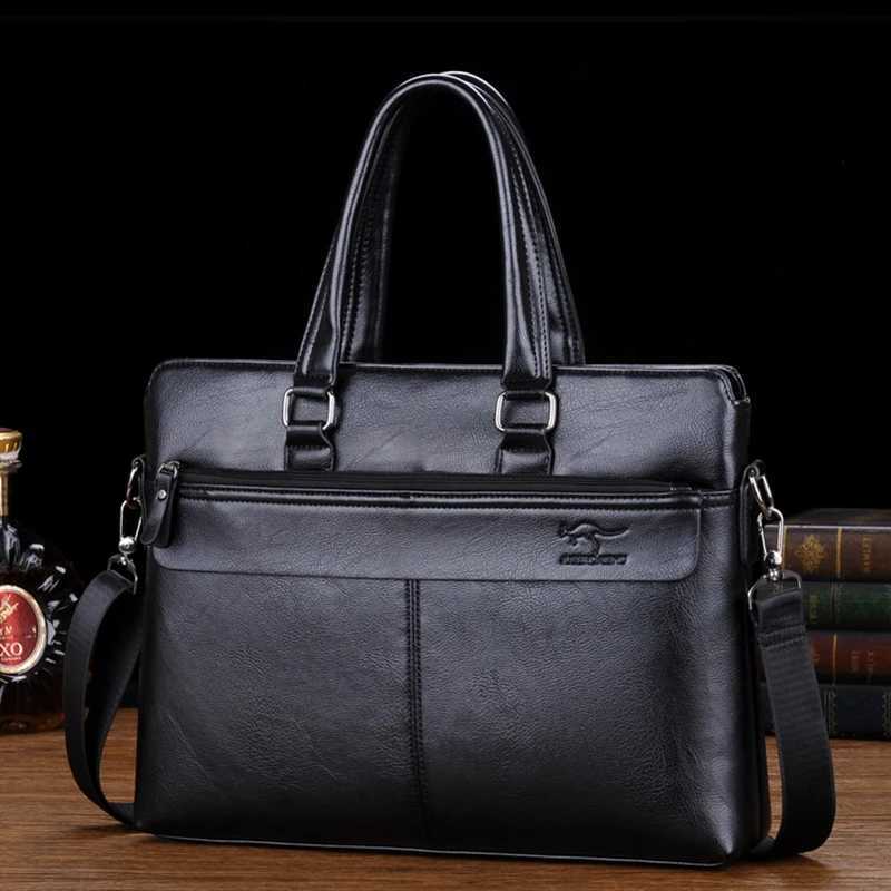 MenS Briefcase PU Leather Handbags Laptop Computer Shoulder Business Executive Office Messenger Portfolio Crossbody Bag MaleT251125