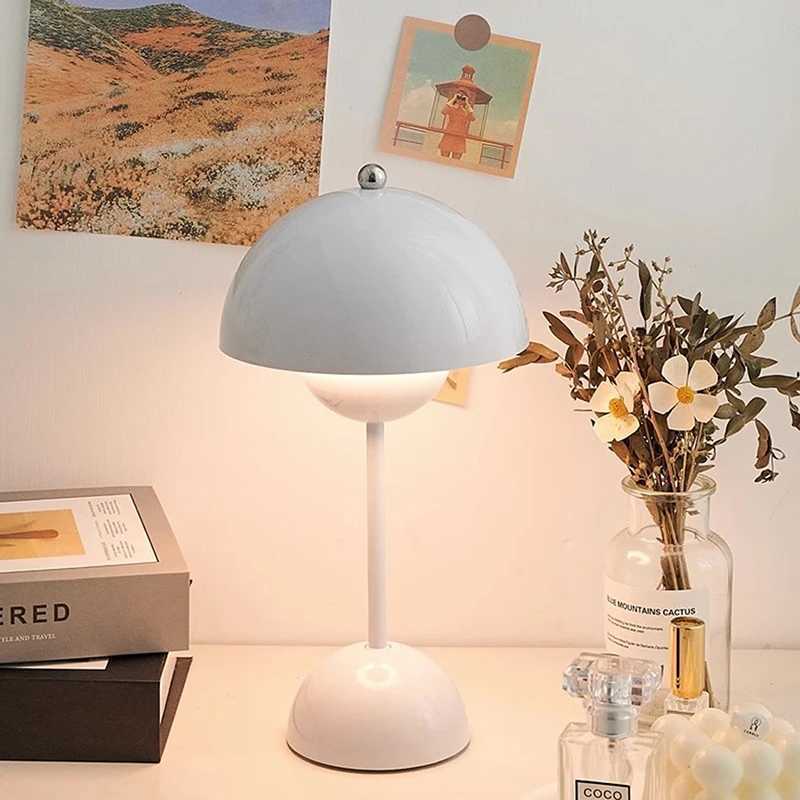 Mushroom Flower Bud Rechargeable LED Table Lamps Desk Night For Bedroom Dining Touch Night Light Simple Modern Decoration C251125