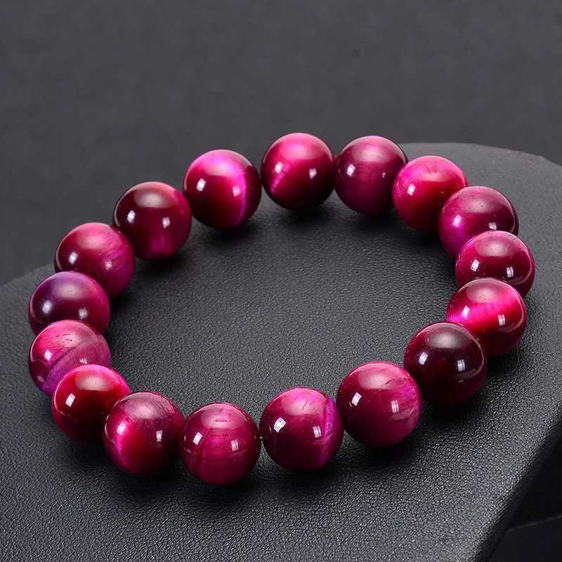 6-12mm Natural Stone Beads Bracelet Charm Pink Red Tiger Eye Stone Bracelets for Women Men Elastic Rope Bangle Yoga Jewelry Gift J251125