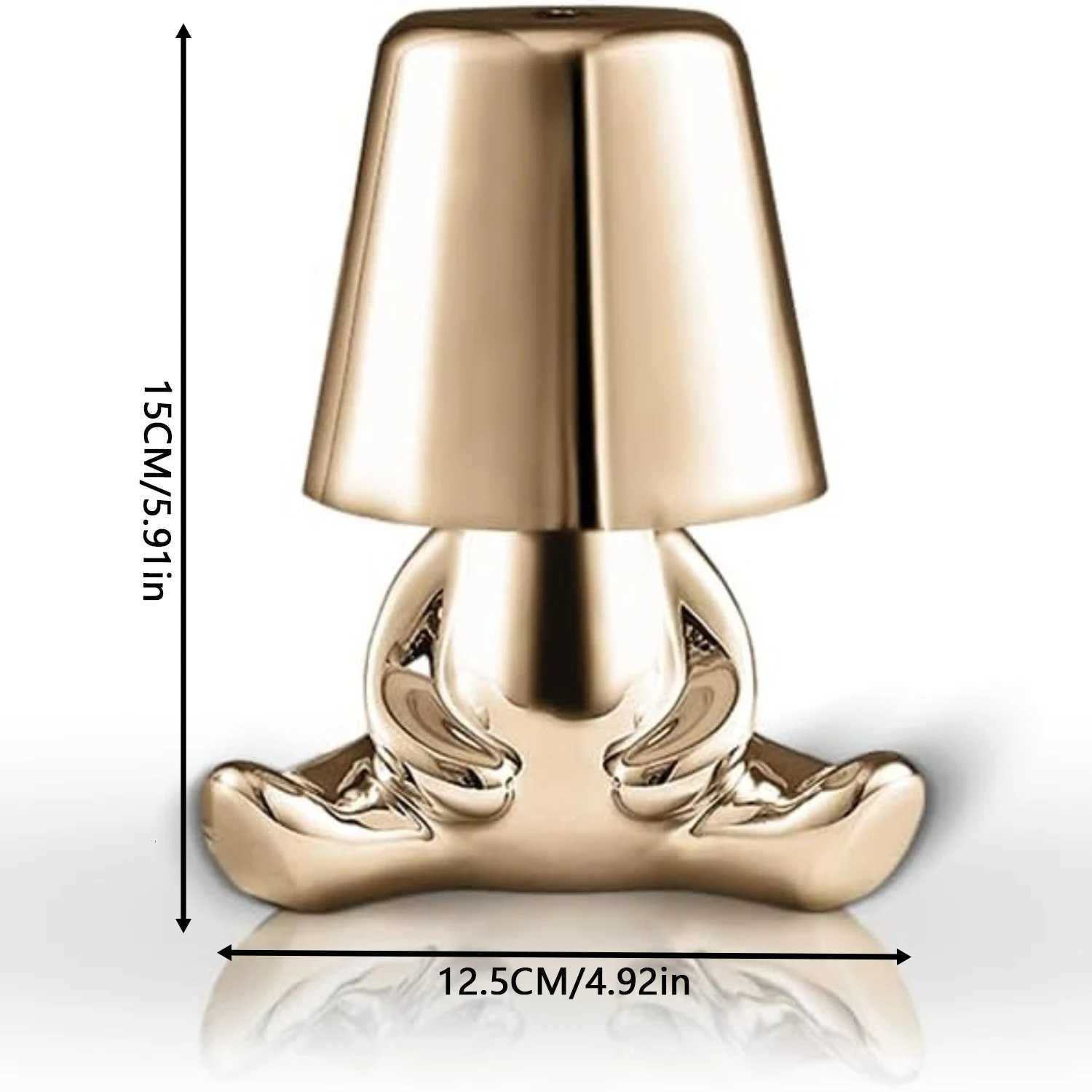 Bedside Touch Control Table Lamp Creative Little Silver Man Decorative Thinker Statue LED Desk Lamp USB Charging 3 Level BrighM251125
