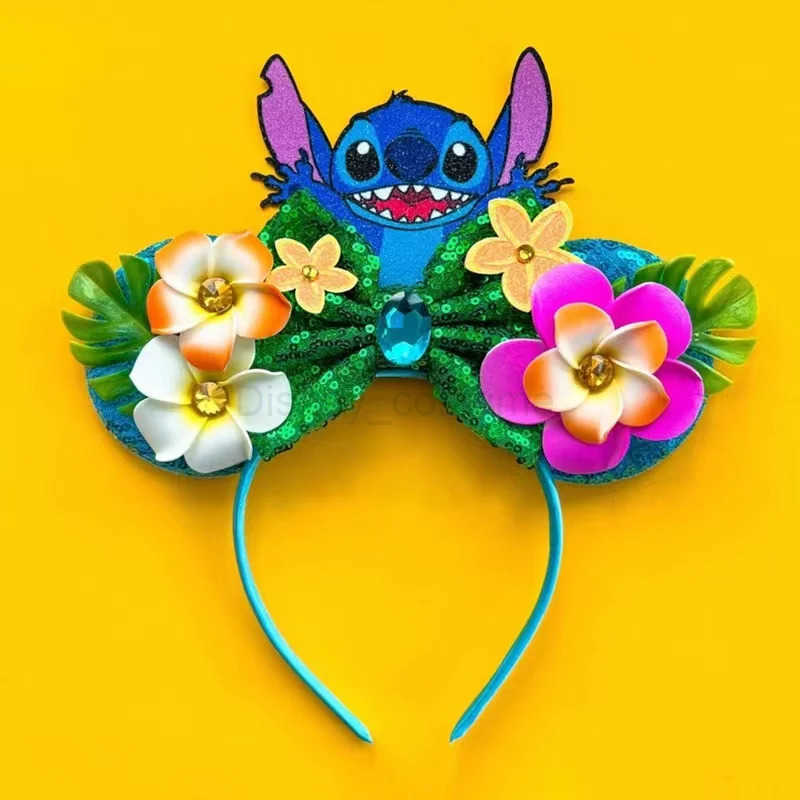 Disney Mickey Mouse Earbands Headbands Womens Childrens Party Hair Accessories Lilo Stitching Girls Headbands Shining Bow Hair X250425