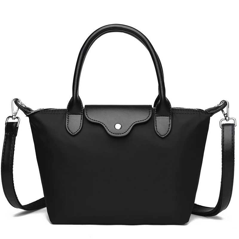 Luxury waterproof womens bag 2025 summer new messenger bag womens simple waterproof soft cloth shoulder bag W250421