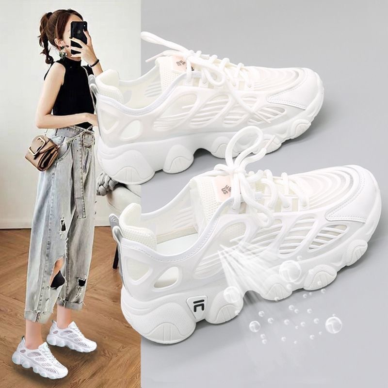 Dad S Women S Spring Summer New Mesh Thin Hollow Breathable Sports And Casual Versatile Little White Shoes Ddmysaturn