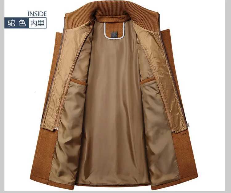 2025 new winter mens woolen coat mens brand jacket middle-aged double-shoulder long woolen windbreaker coat in European sizeT251125