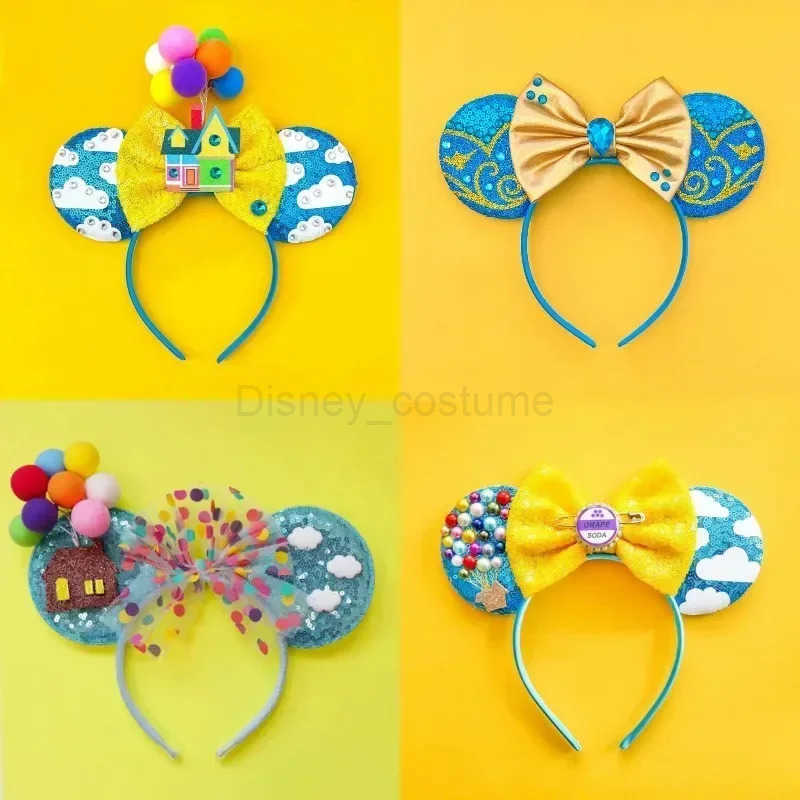 Disney Cute Disney Lilo Stitch Ears Hairdo Female Cartoon Anime Angel Headband Girl Birthday Gift Glitter Bow Hair Accessories Children X250425