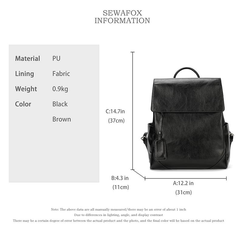 Sewsfox Women Fashion Backpack 13-inch Laptop Bag Suitable for Daily Use Waterproof Casual Travel Backpack