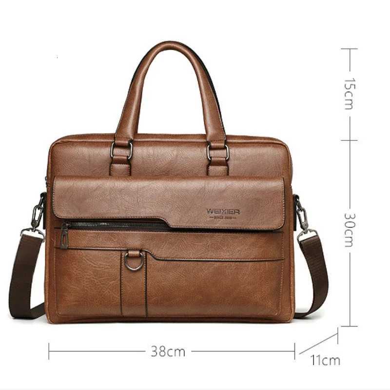 2025 Men Briefcase Bag High Quality Business Famous Brand PU Leather Shoulder Messenger Bags Office Handbag 14 inch Laptop bagT251125