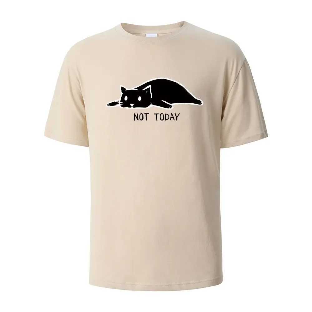 Not Today Fun Mens Printed T-shirt 100% Cotton Summer Breathable Comfortable Top Short Sleeve O-Neck Basic Mens Clothing W250425