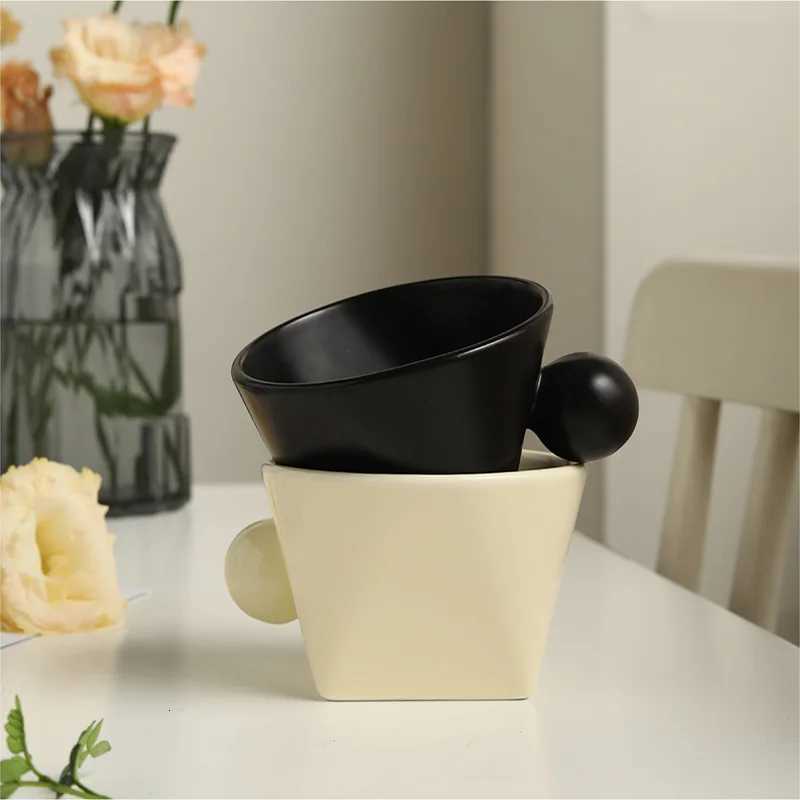 190ML Irregular Mug Creative Triangle Base Mug Lovers Breakfast Mug Office Coffee Mug Living Room Coffee Table Decorative Mug Y251125